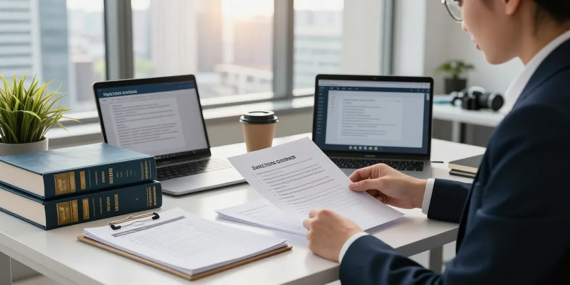 Valken Legal Sanctiecontrole in een professionele juridische consultatie omgeving met documenten en een laptop.