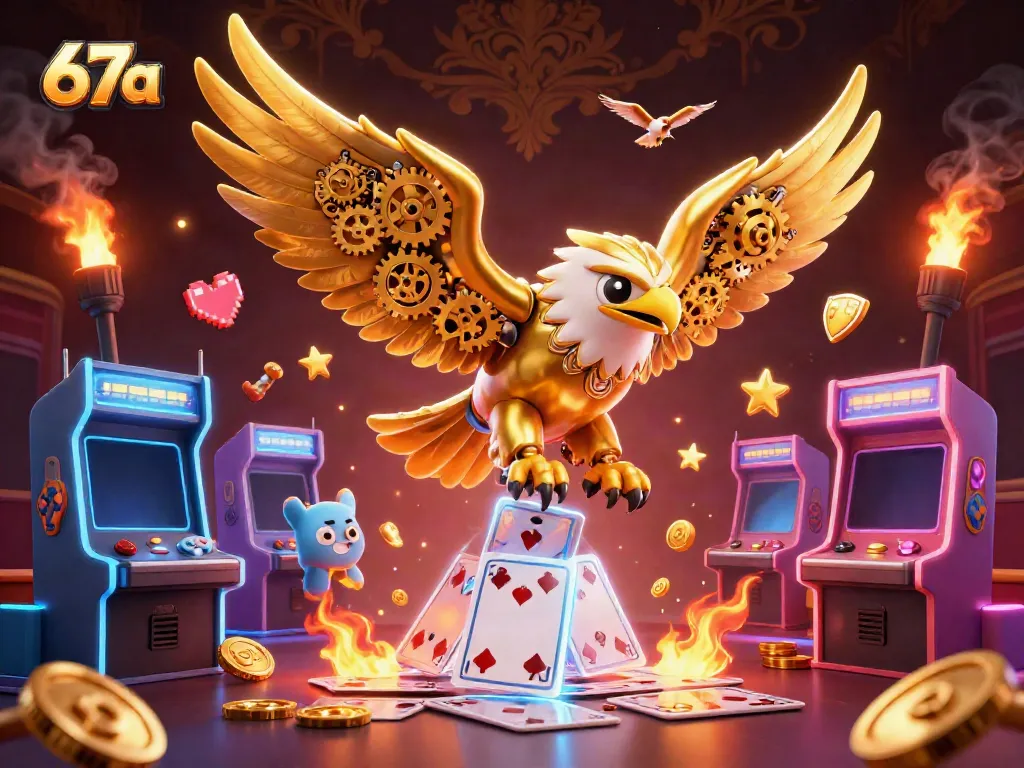 Experience thrilling moments at 67a with our dynamic casino-themed illustration