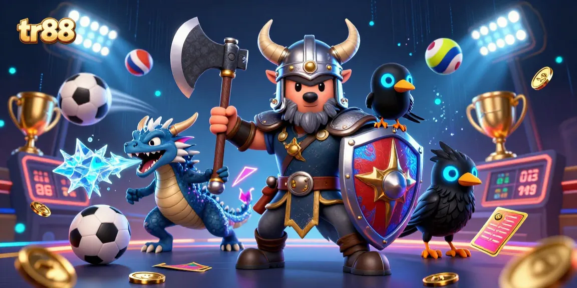 Experience thrilling gaming action at tr88 with dynamic characters and vibrant casino elements.