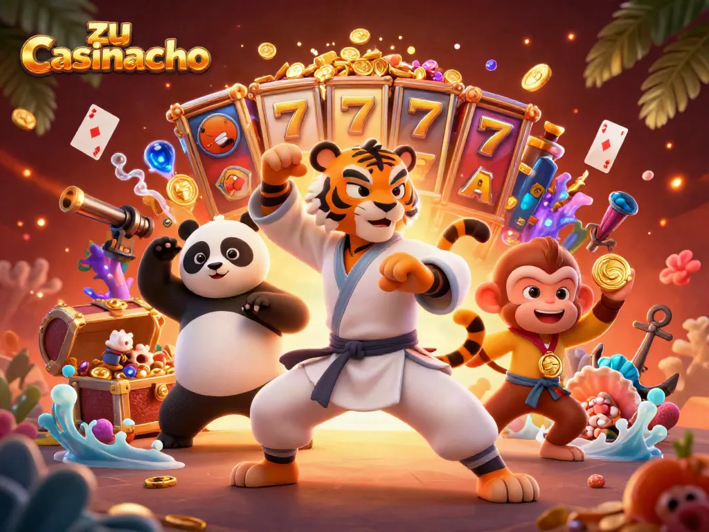 Entdecken Sie die aufregende Welt von zu Casinacho mit einem Tigermeister im Kung Fu-Stil und aufregenden Slot-Elementen.