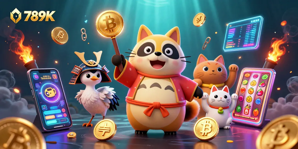 Experience the excitement of 789K casinos with lively tanuki characters and vibrant gaming elements.