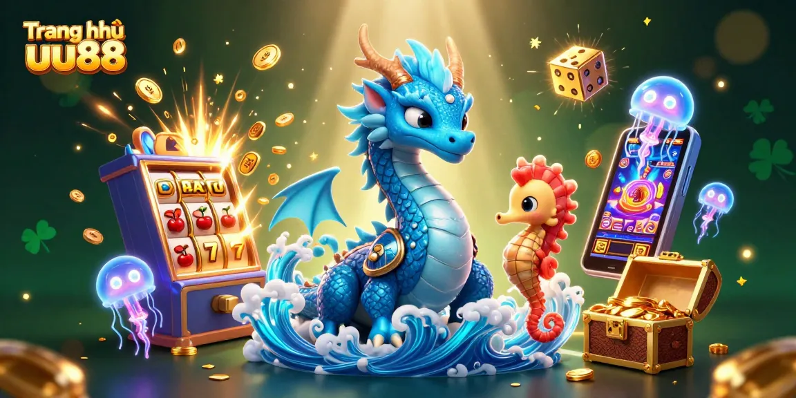 Spin and win at Trang chủ uu88 with a vibrant 3D dragon and jackpot explosion!