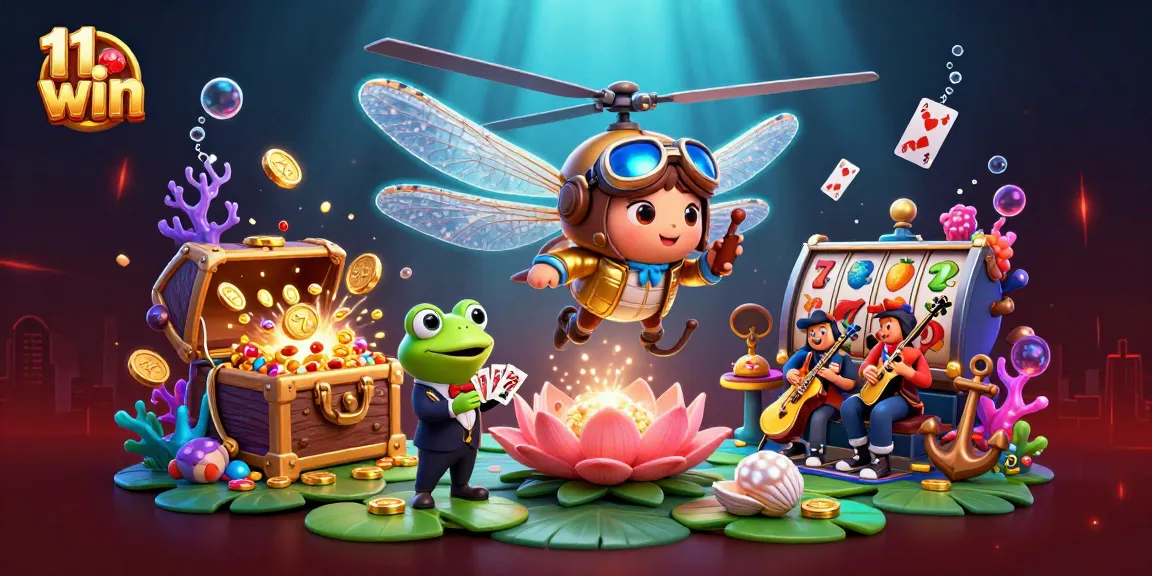 Get ready to win big with 11 win – a vibrant underwater casino scene featuring dynamic characters and exciting game elements.